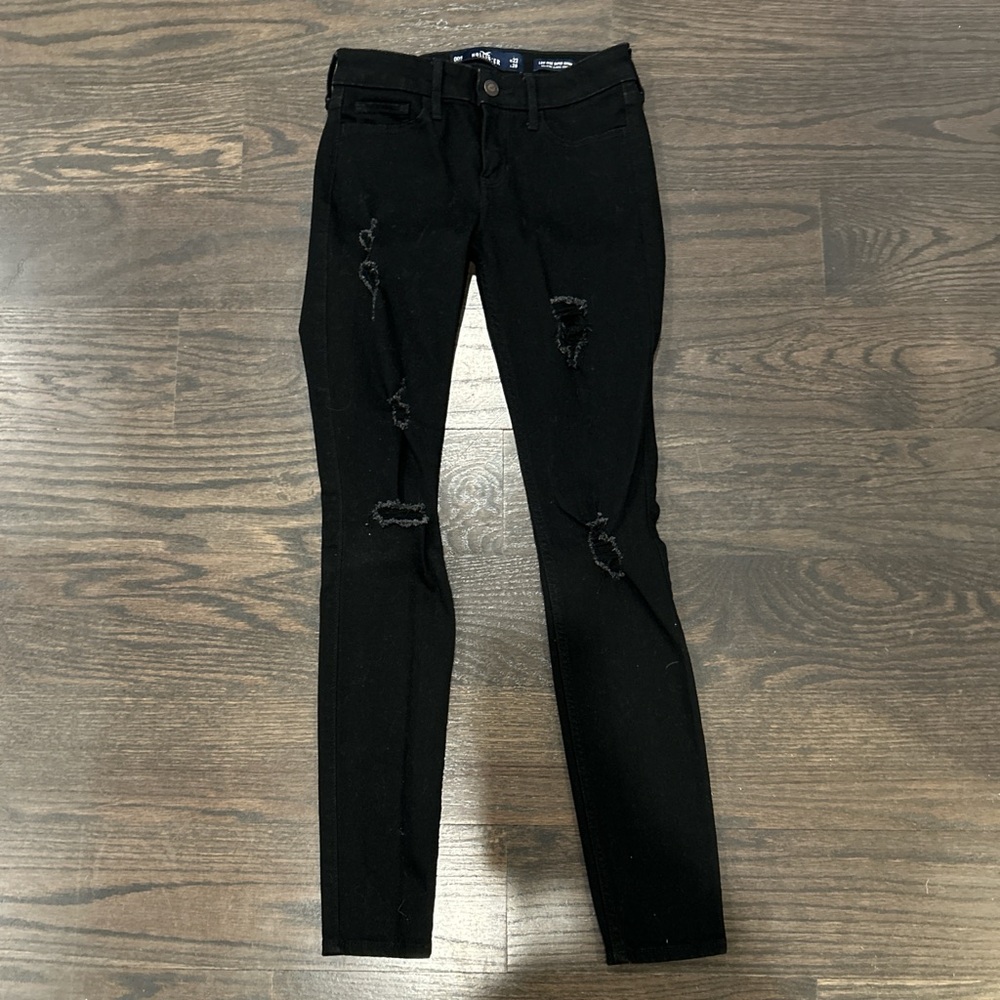 Hollister Black Distressed Skinny Jeans